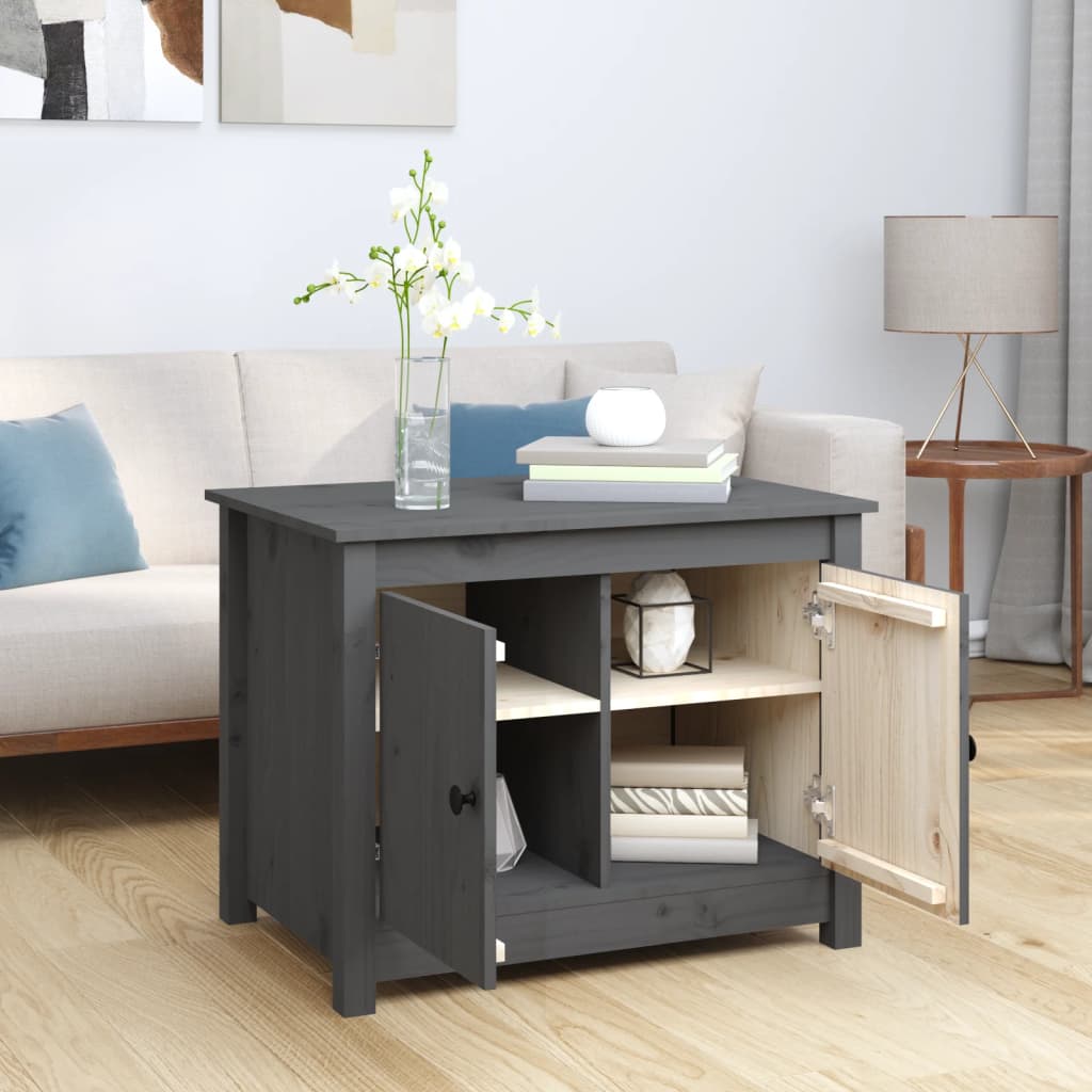 Coffee table, gray, 71x49x55 cm, solid pine wood