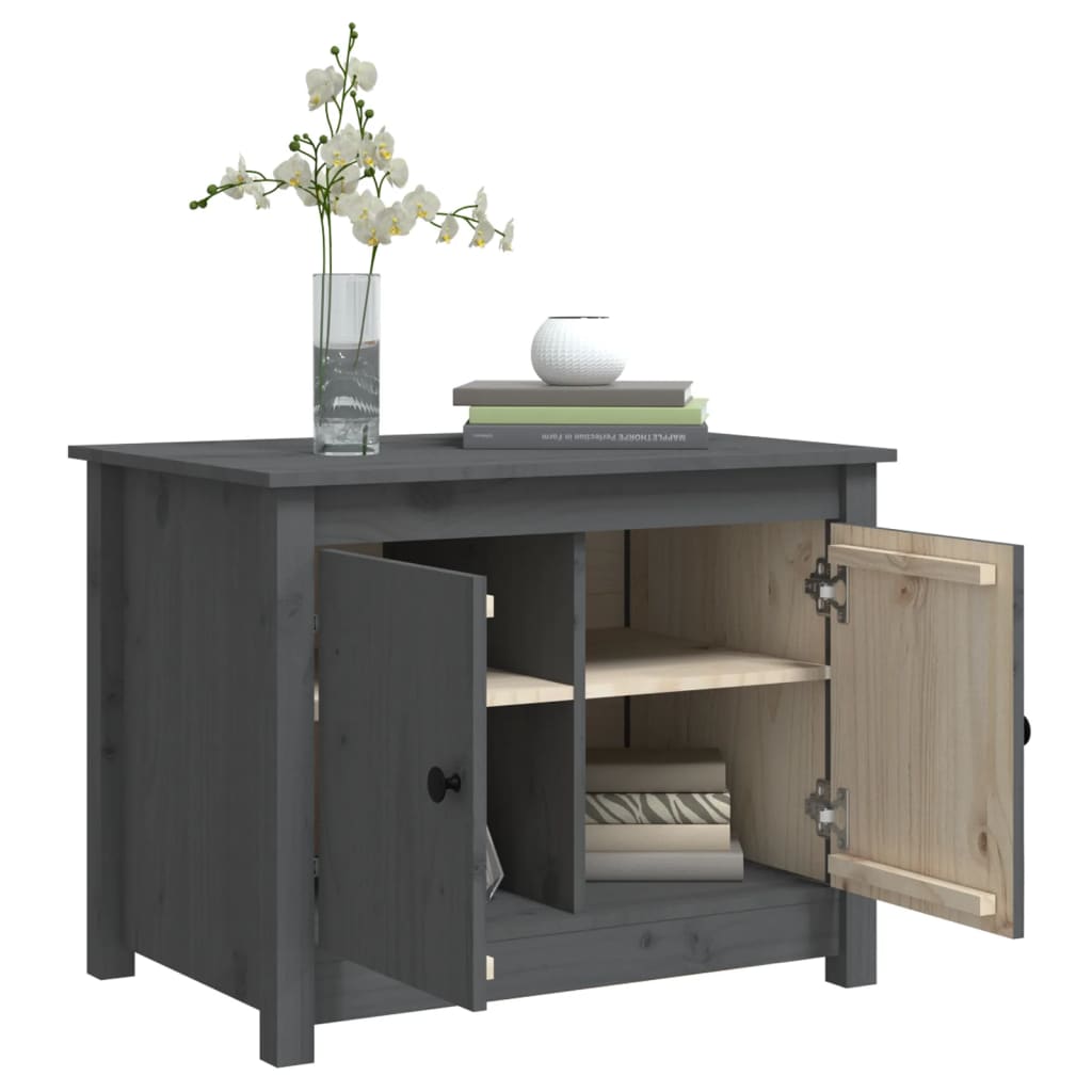 Coffee table, gray, 71x49x55 cm, solid pine wood