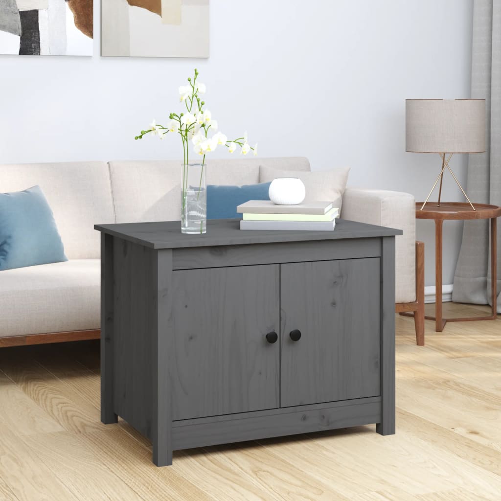 Coffee table, gray, 71x49x55 cm, solid pine wood
