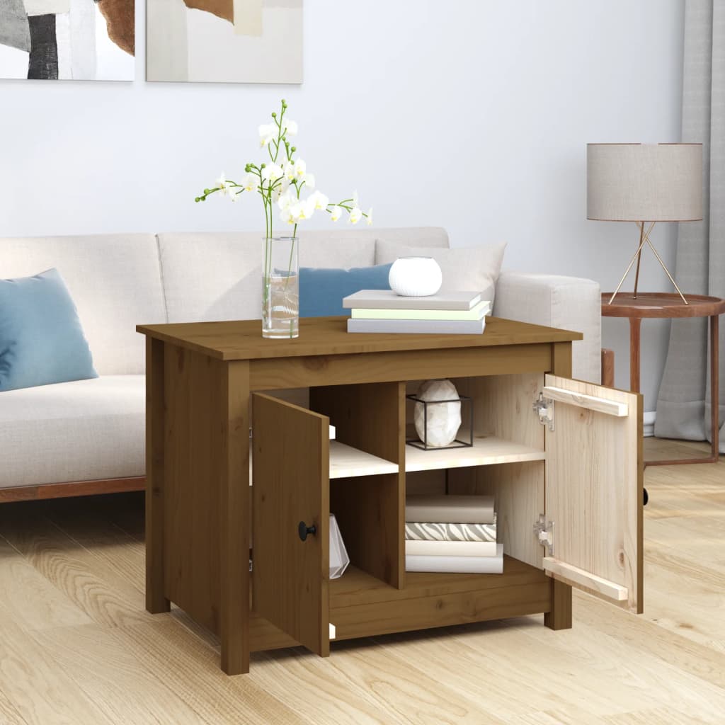 Coffee table, honey brown, 71x49x55 cm, solid pine wood