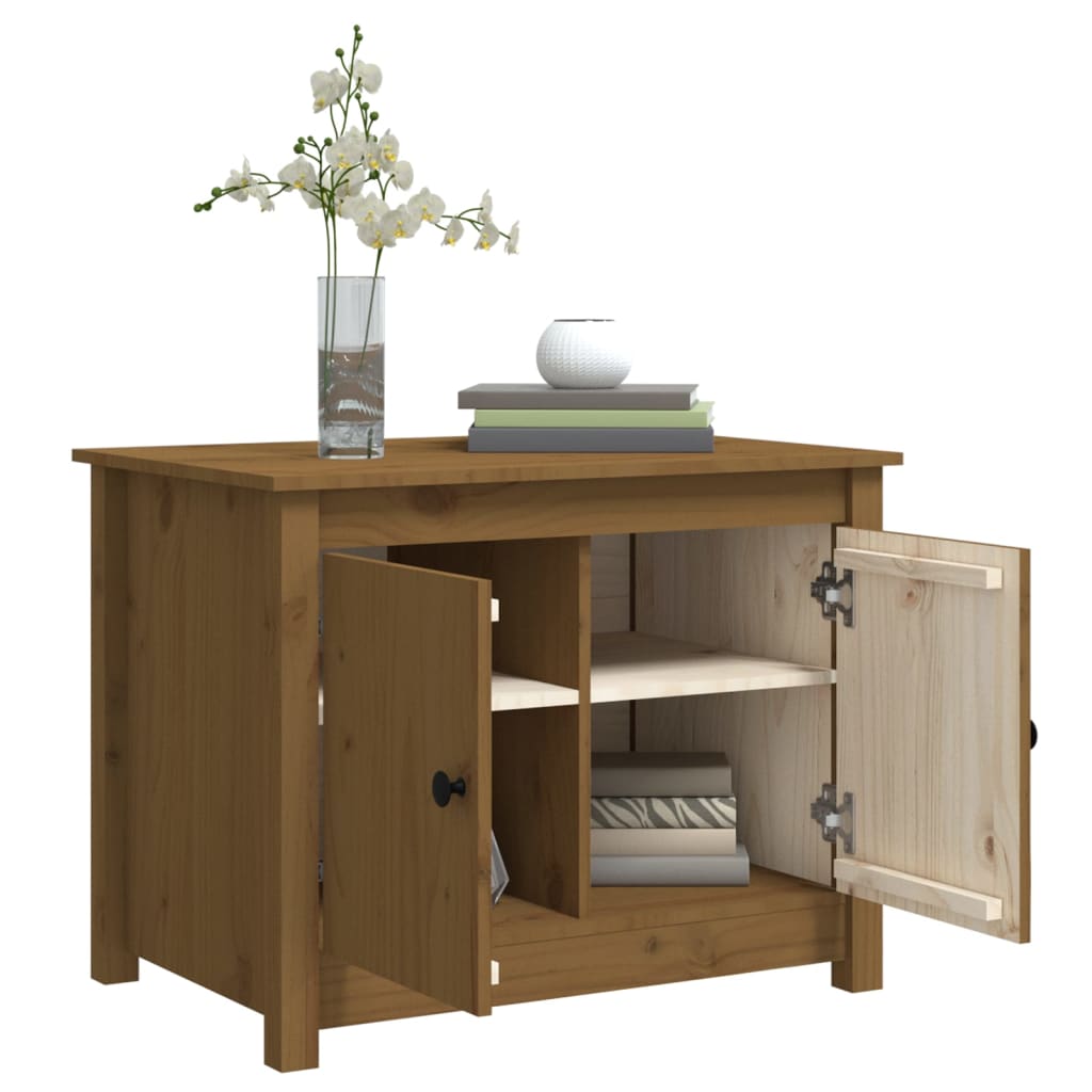Coffee table, honey brown, 71x49x55 cm, solid pine wood