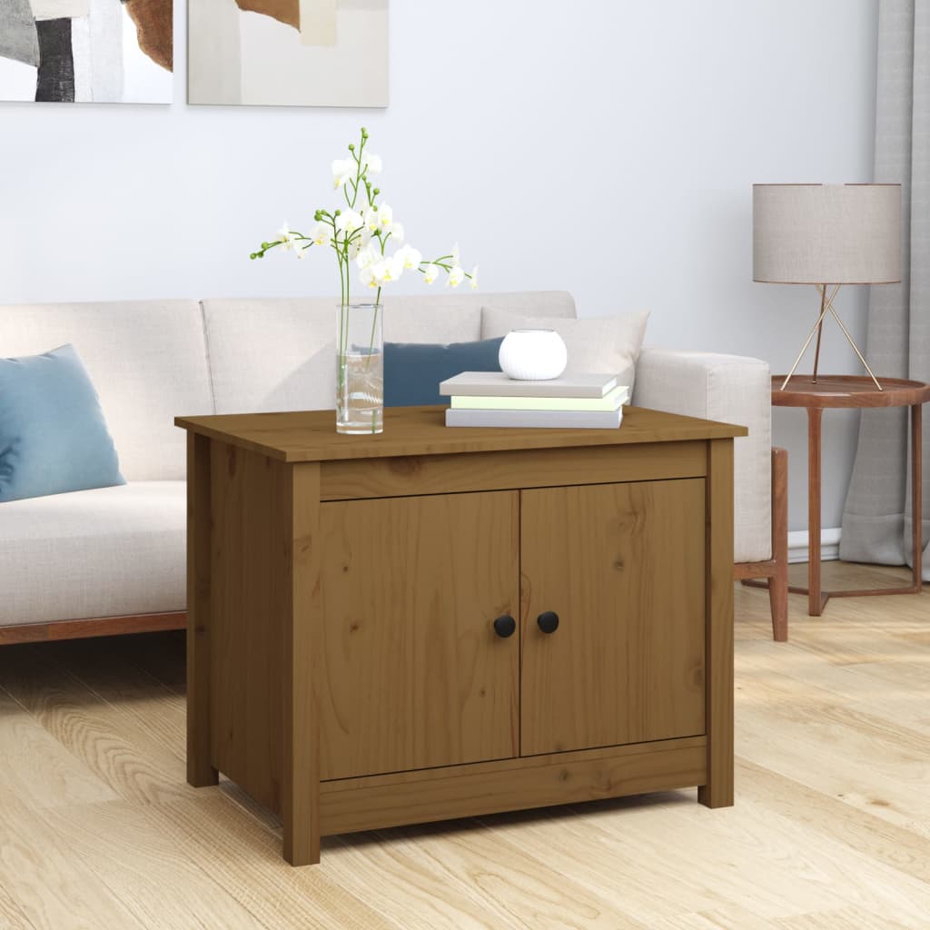 Coffee table, honey brown, 71x49x55 cm, solid pine wood