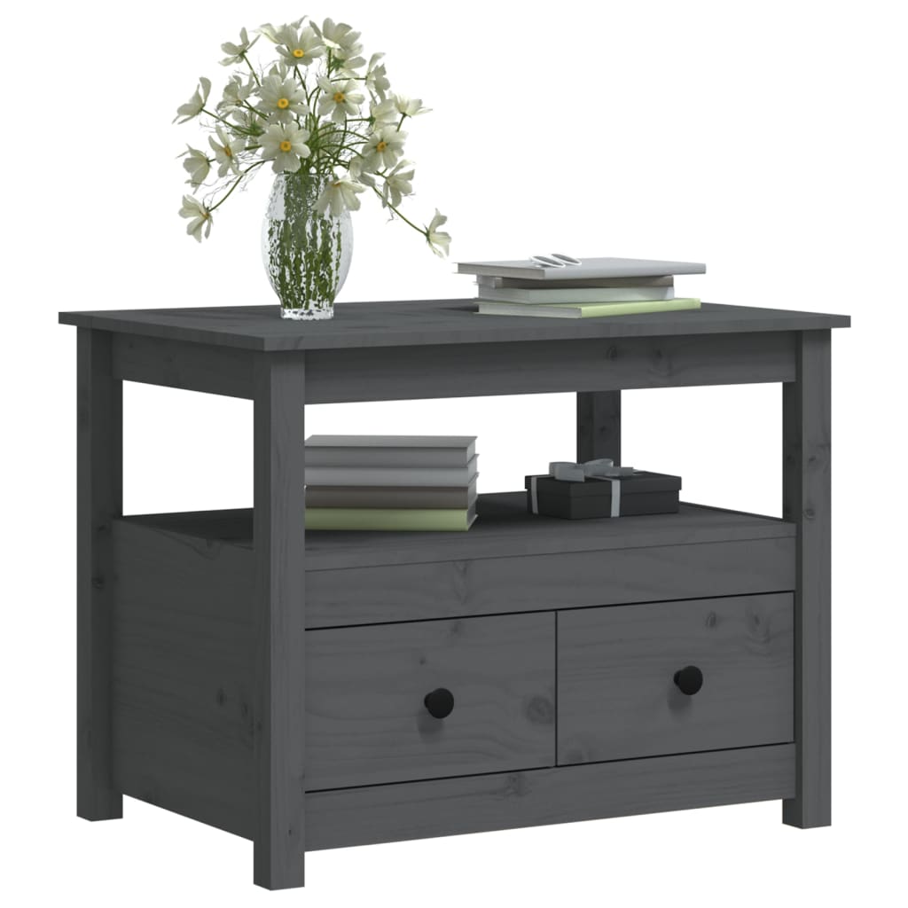 Coffee table, gray, 71x49x55 cm, solid pine wood