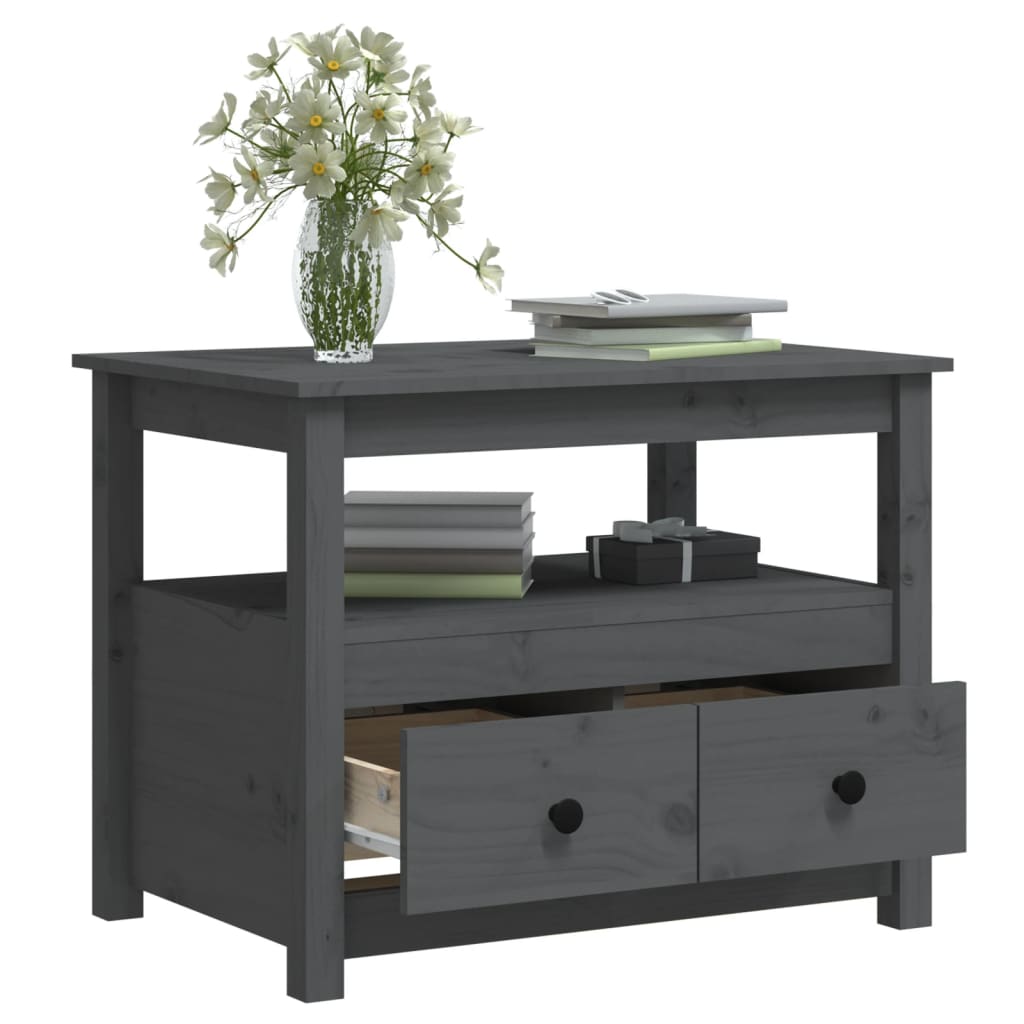 Coffee table, gray, 71x49x55 cm, solid pine wood