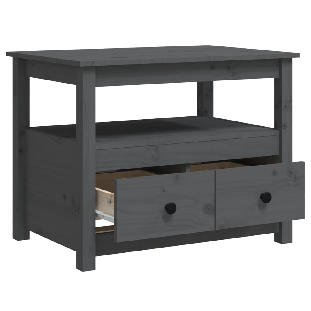 Coffee table, gray, 71x49x55 cm, solid pine wood
