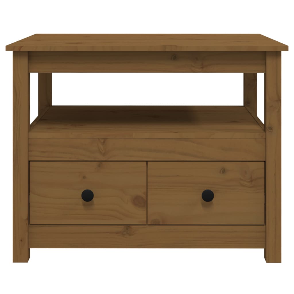 Coffee table, honey brown, 71x49x55 cm, solid pine wood