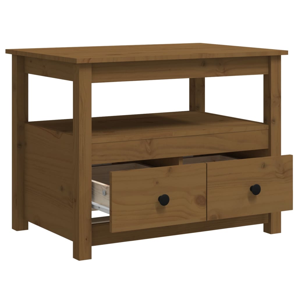 Coffee table, honey brown, 71x49x55 cm, solid pine wood