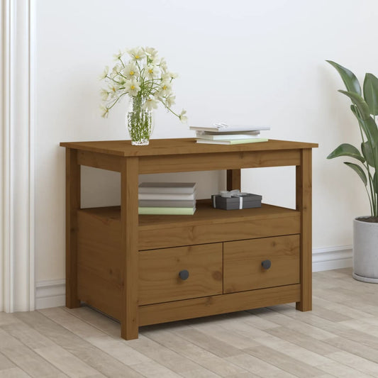 Coffee table, honey brown, 71x49x55 cm, solid pine wood