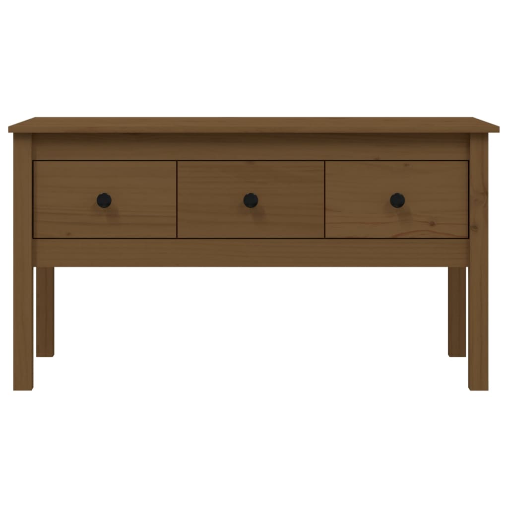 Coffee table, honey brown, 102x49x55 cm, solid pine wood
