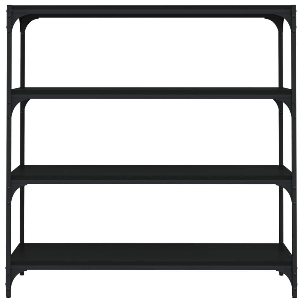 Bookcase, black, 100x33x100 cm, processed wood and steel