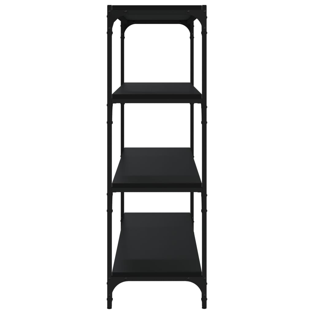Bookcase, black, 100x33x100 cm, processed wood and steel