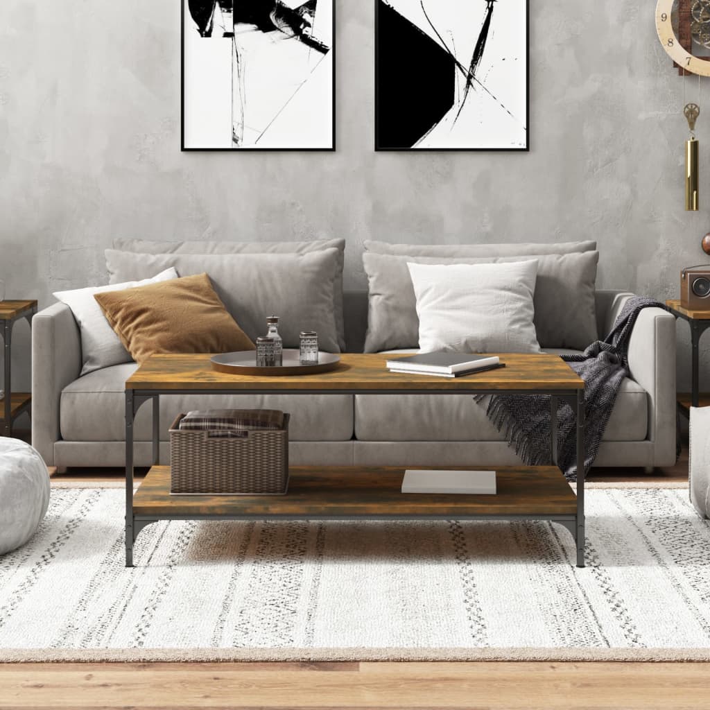 Coffee table, smoky oak, 100x50x40 cm, processed wood