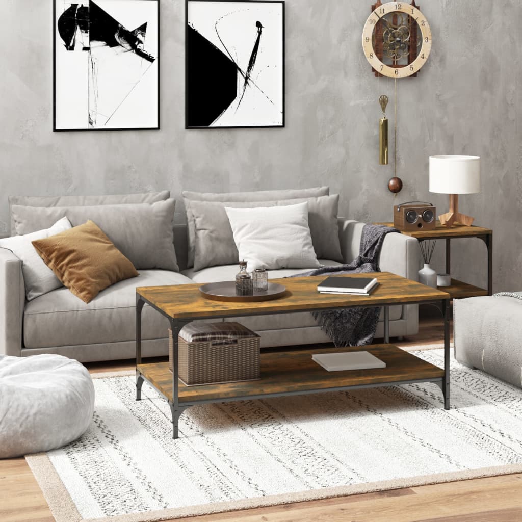 Coffee table, smoky oak, 100x50x40 cm, processed wood