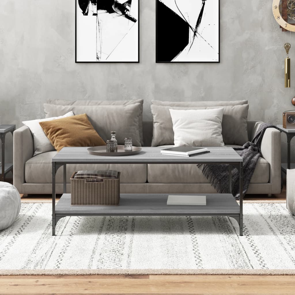 Măsuță de cafea, gri sonoma, 80x50x40 cm, lemn prelucrat