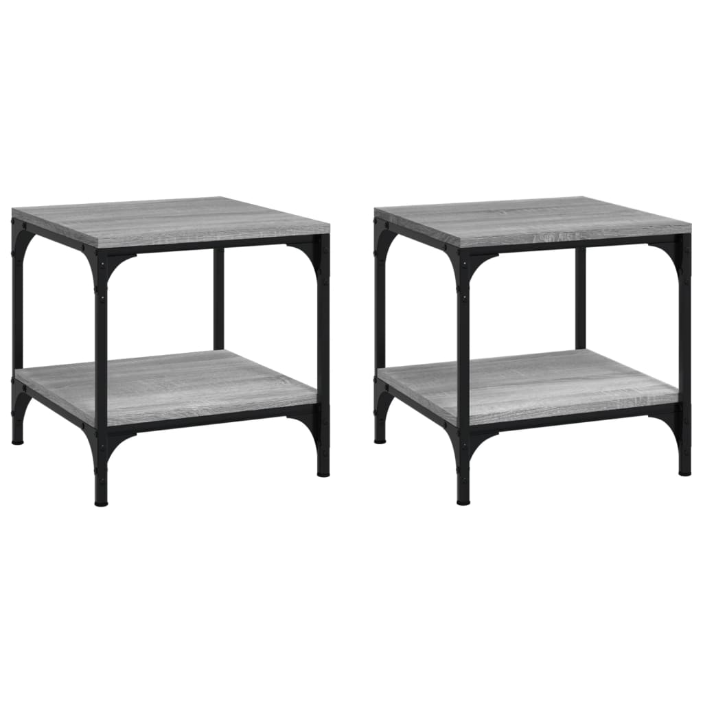 Side tables 2 pcs. sonoma gray 40x40x40 cm processed wood