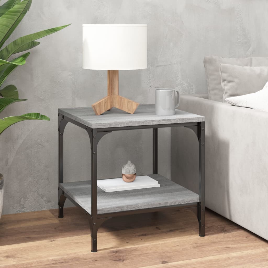 Side tables 2 pcs. sonoma gray 40x40x40 cm processed wood