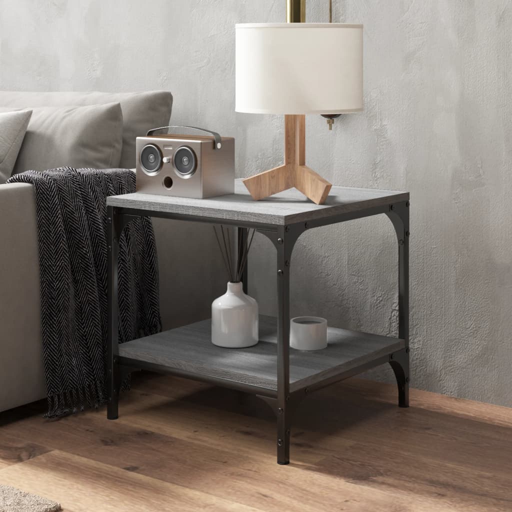 Side tables 2 pcs. sonoma gray 40x40x40 cm processed wood