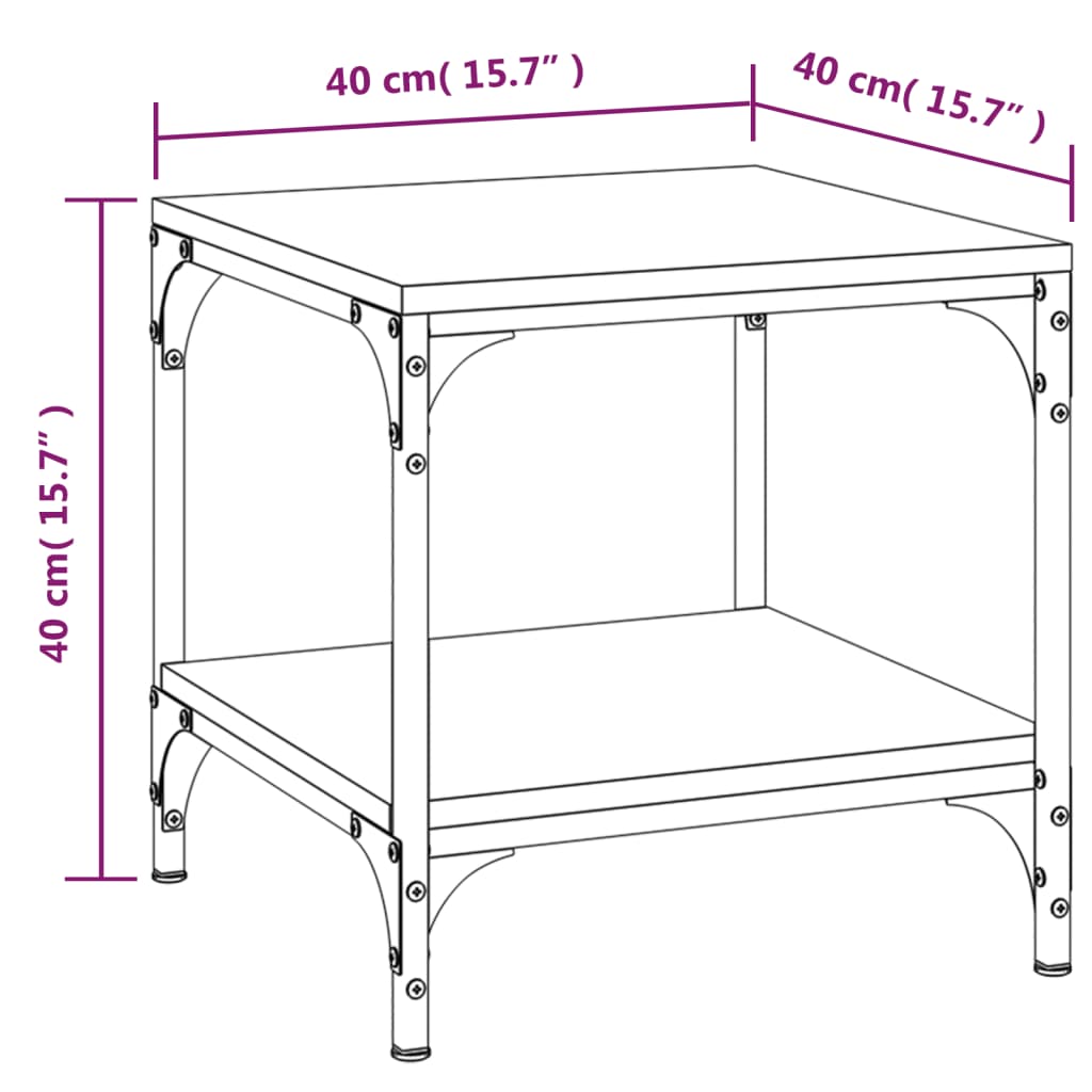 Side tables 2 pcs. sonoma gray 40x40x40 cm processed wood