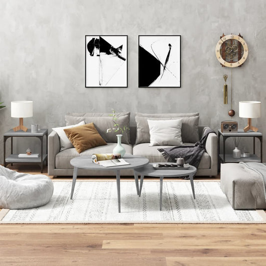 Side tables 2 pcs. sonoma gray 40x40x40 cm processed wood
