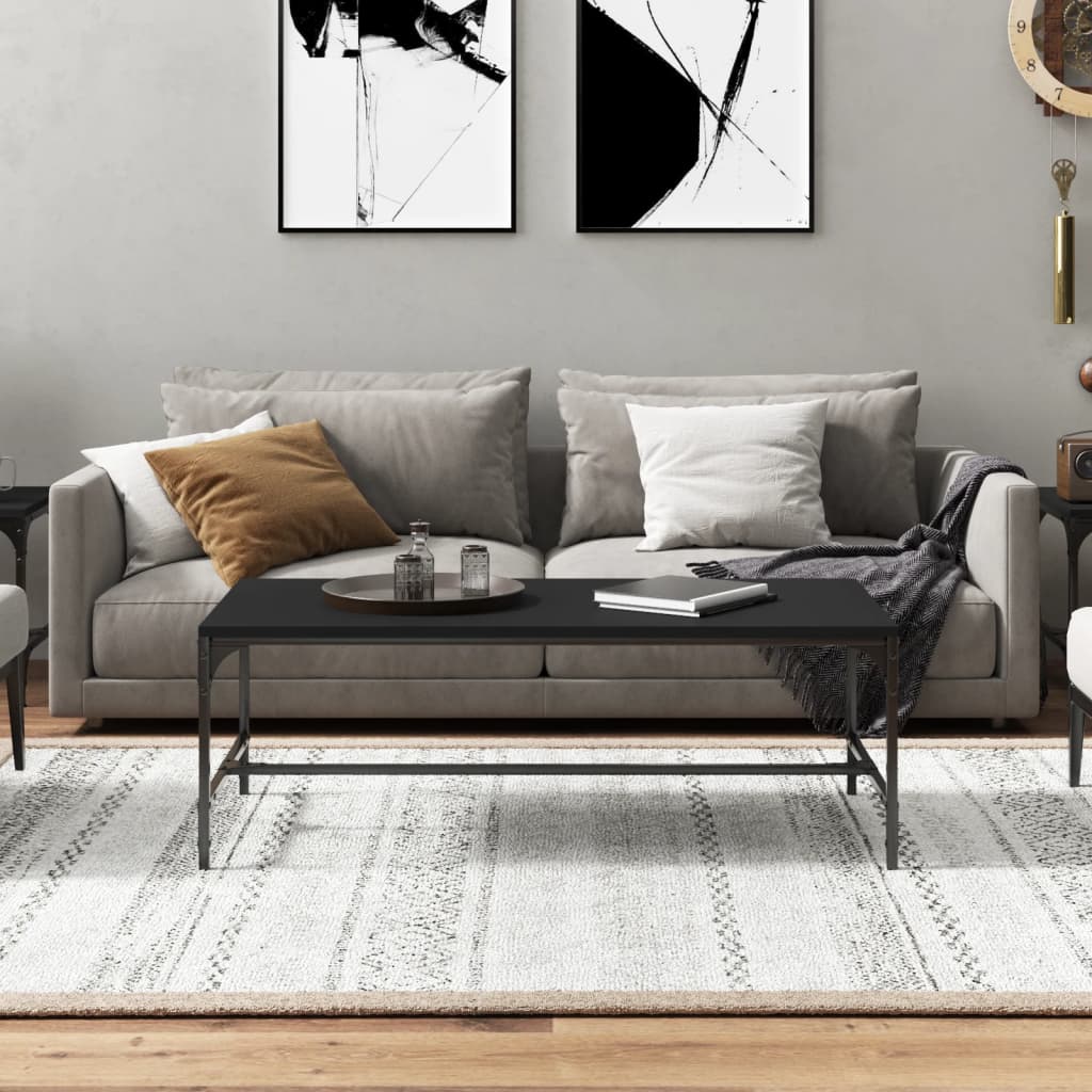 Măsuță de cafea, negru, 100x50x35 cm, lemn prelucrat