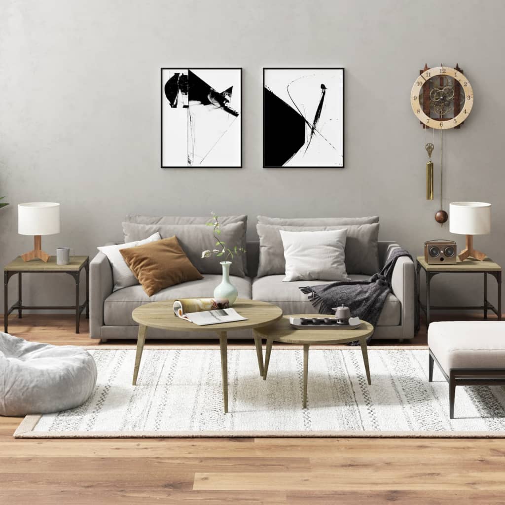 Mese laterale 2 buc. stejar sonoma 40x40x35 cm lemn prelucrat