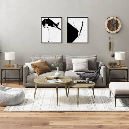 Mese laterale 2 buc. stejar sonoma 40x40x35 cm lemn prelucrat