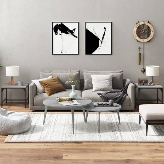 Side tables 2 pcs. sonoma gray 40x40x35 cm processed wood