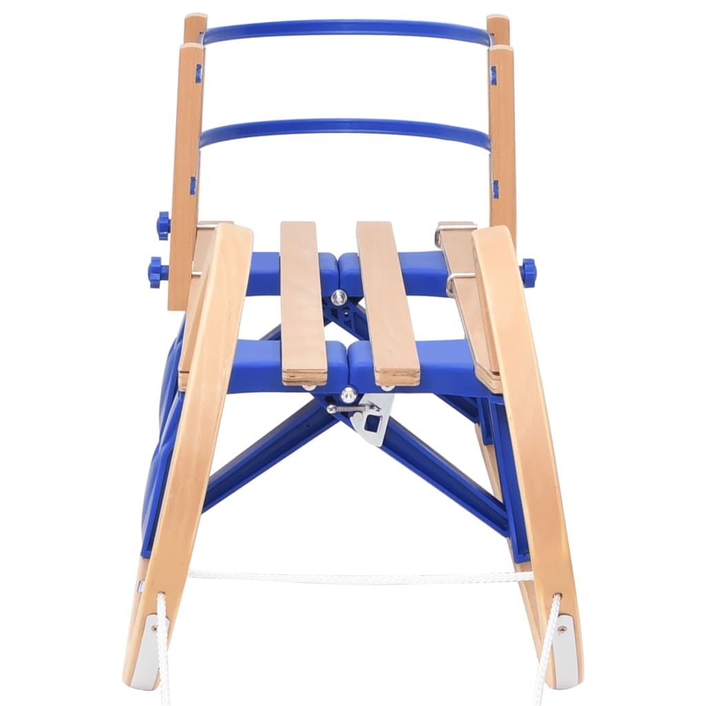 Folding sled with backrest, 110 cm, plywood