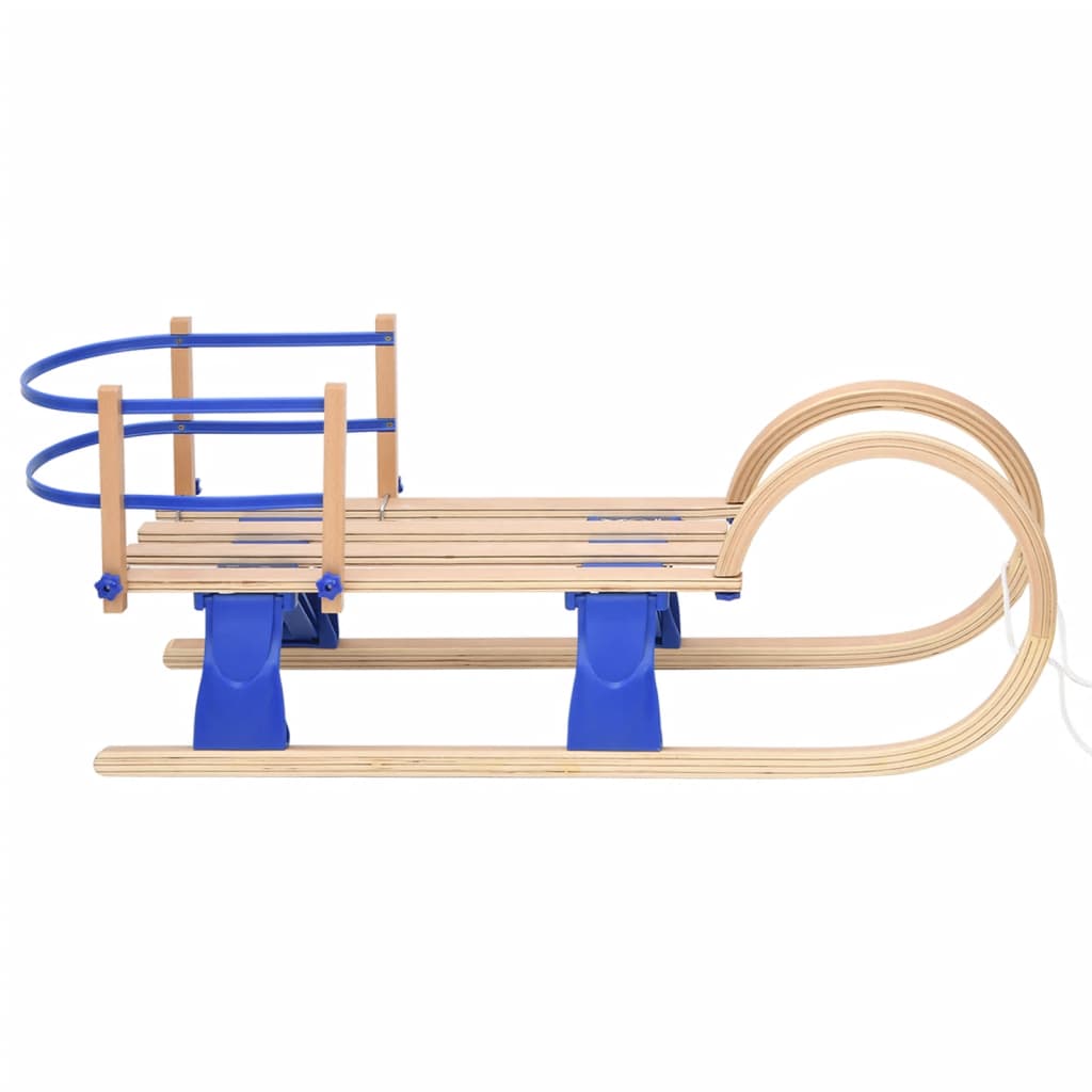 Folding sled with backrest, 110 cm, plywood