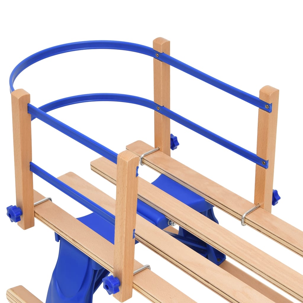 Folding sled with backrest, 110 cm, plywood