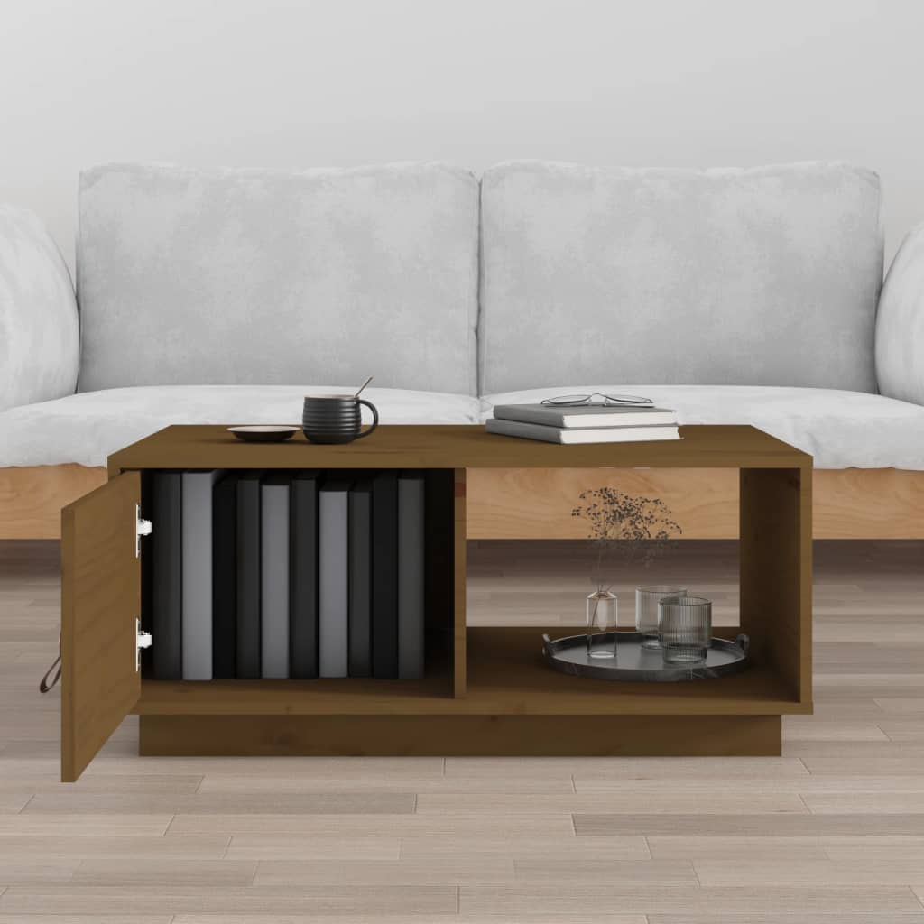 Măsuță de cafea, maro miere, 80x50x35,5 cm, lemn masiv de pin