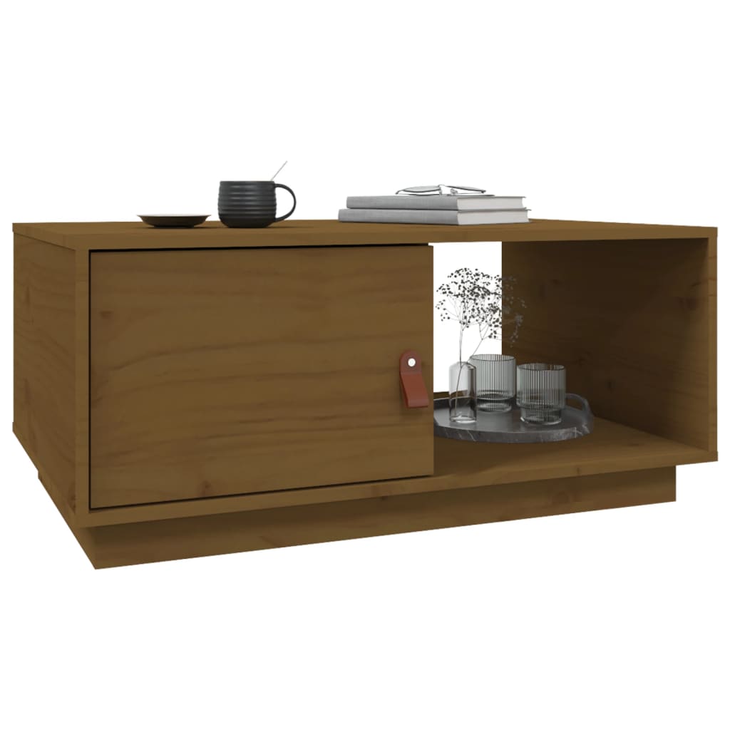 Măsuță de cafea, maro miere, 80x50x35,5 cm, lemn masiv de pin