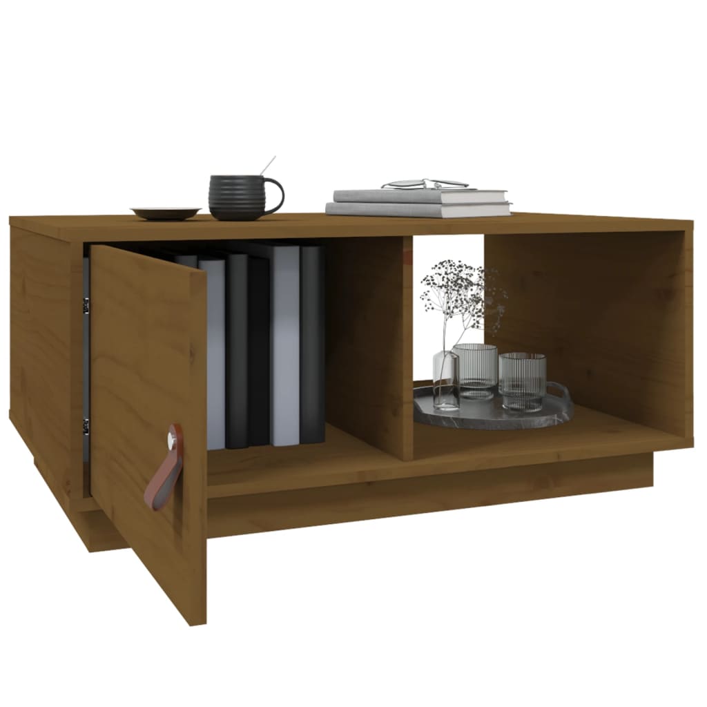 Măsuță de cafea, maro miere, 80x50x35,5 cm, lemn masiv de pin