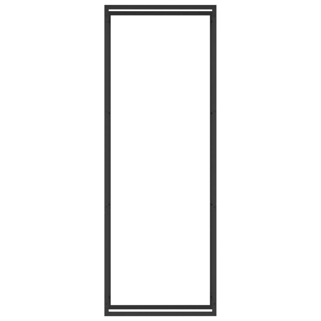 Suport pentru lemne de foc, negru mat, 80x28x222 cm, oțel