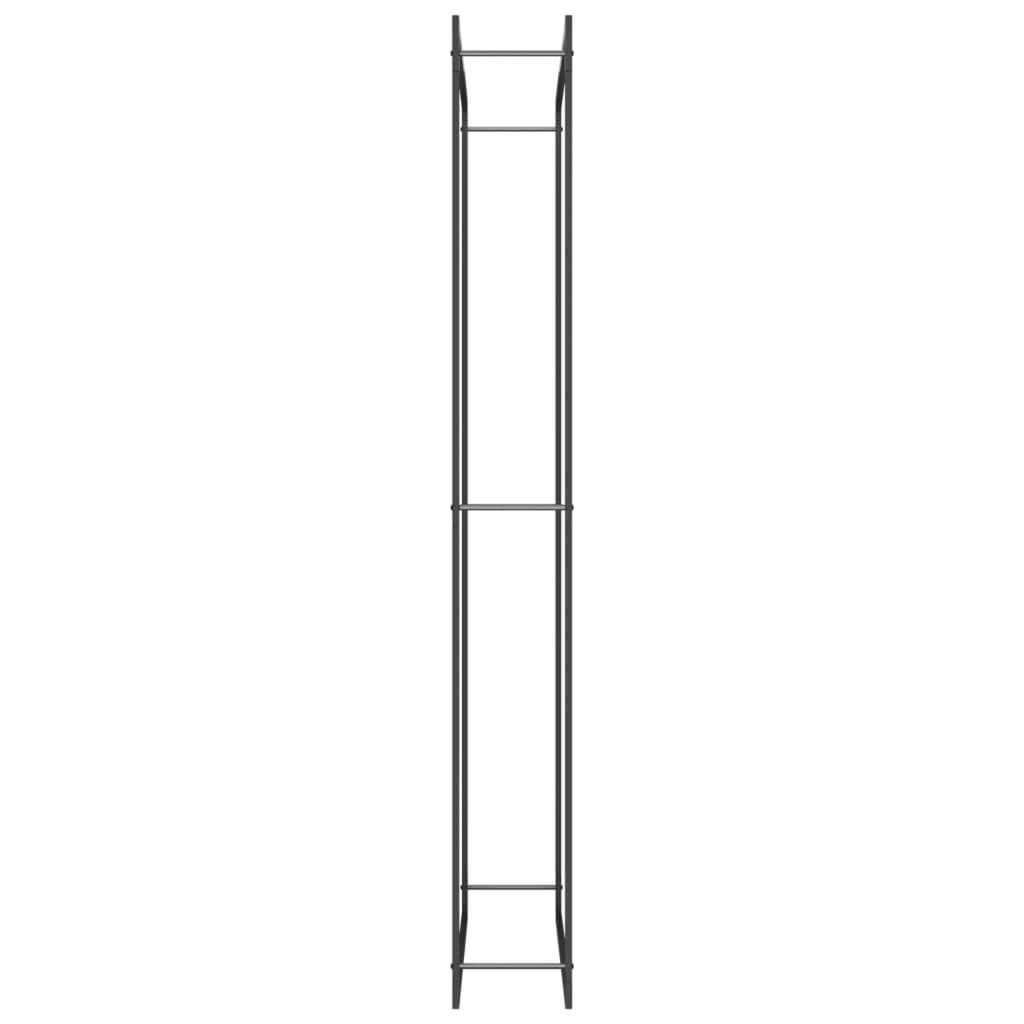 Suport pentru lemne de foc, negru mat, 110x28x214 cm, oțel