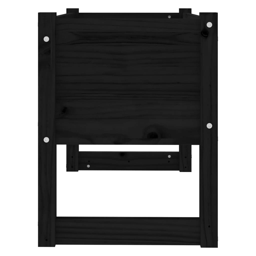 Jardinieră, Negru, 78x40x52 cm, lemn masiv de pin