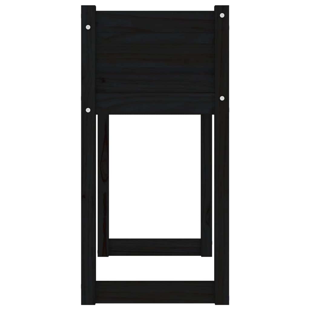 Jardinieră, Negru, 78x40x81 cm, lemn masiv de pin