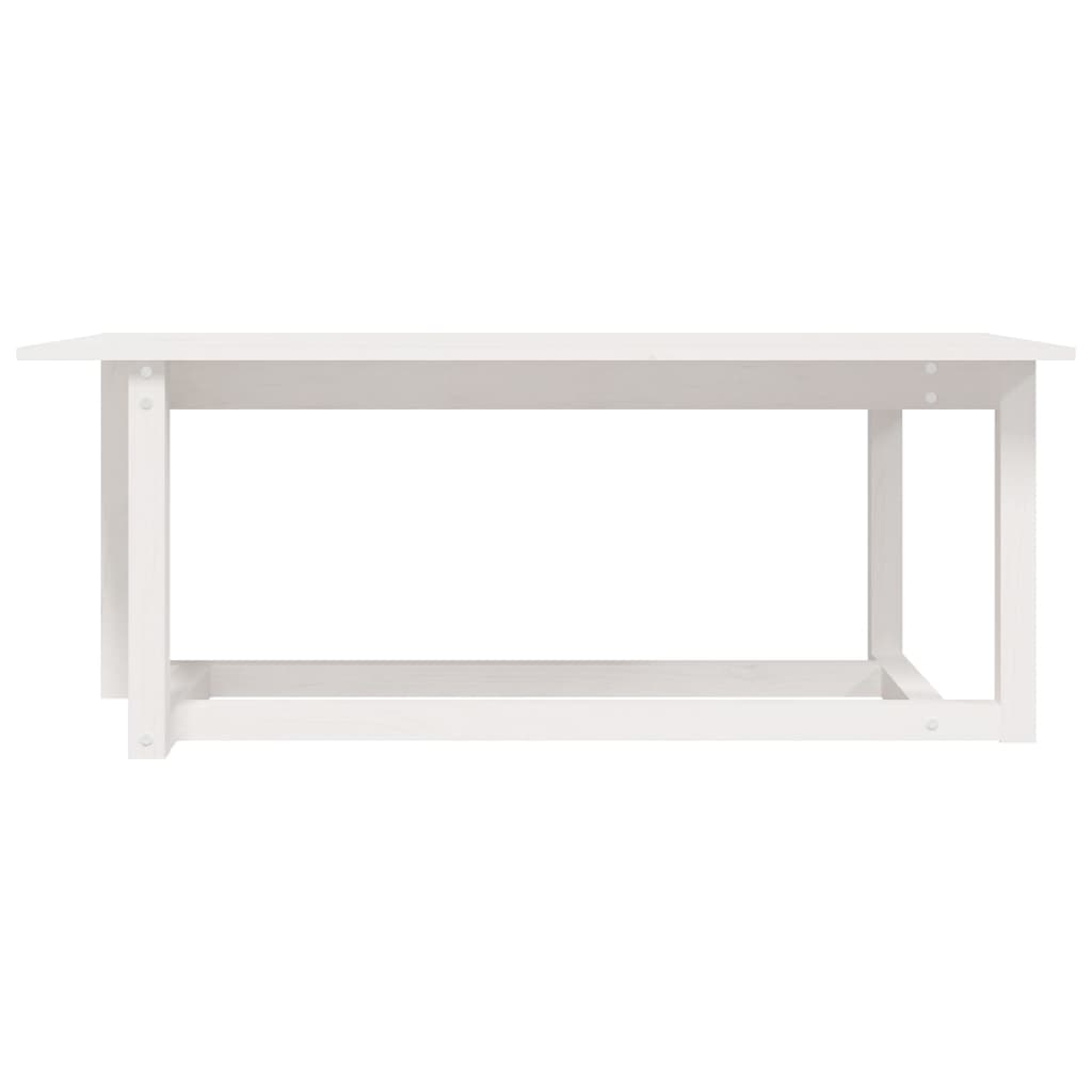 Coffee table, white, 110x55x45 cm, solid pine wood