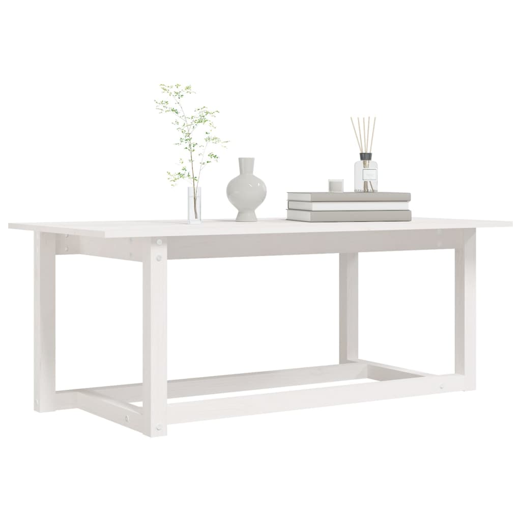 Coffee table, white, 110x55x45 cm, solid pine wood