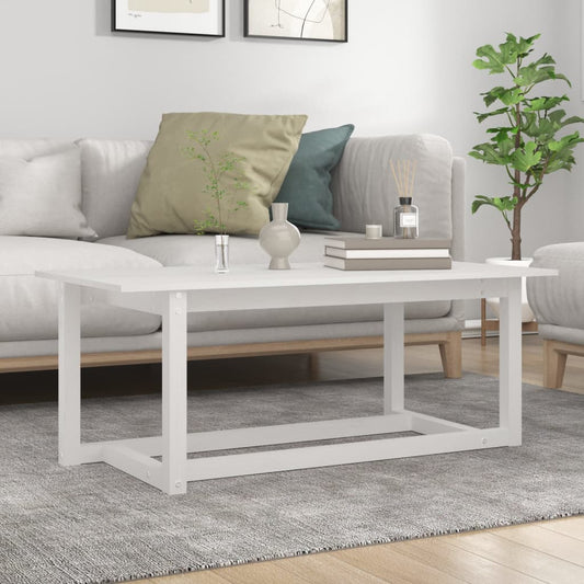 Coffee table, white, 110x55x45 cm, solid pine wood