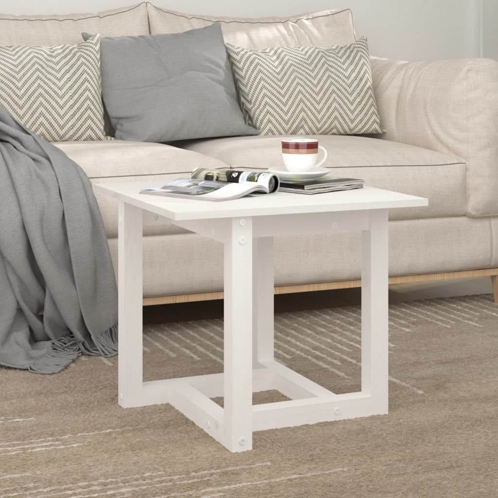 Coffee table, white, 50x50x45 cm, solid pine wood