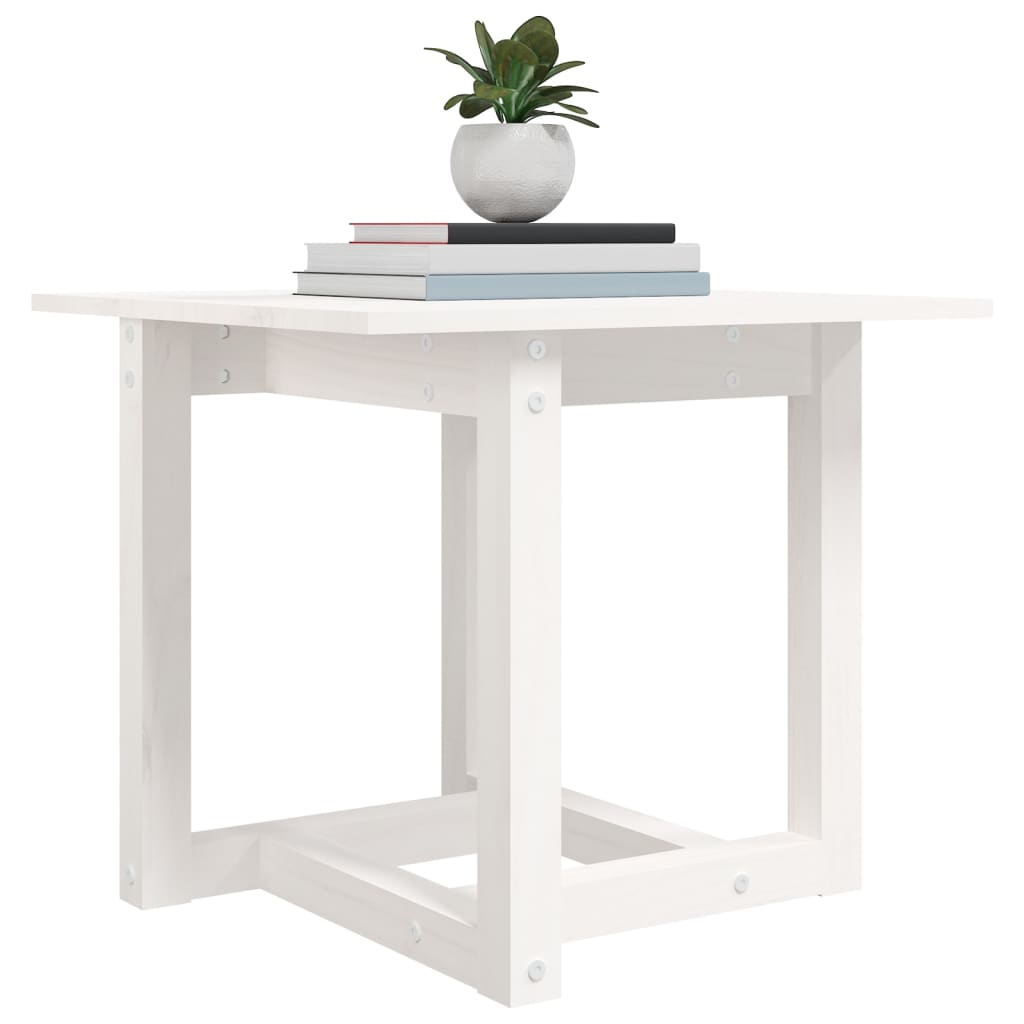 Coffee table, white, 50x50x45 cm, solid pine wood