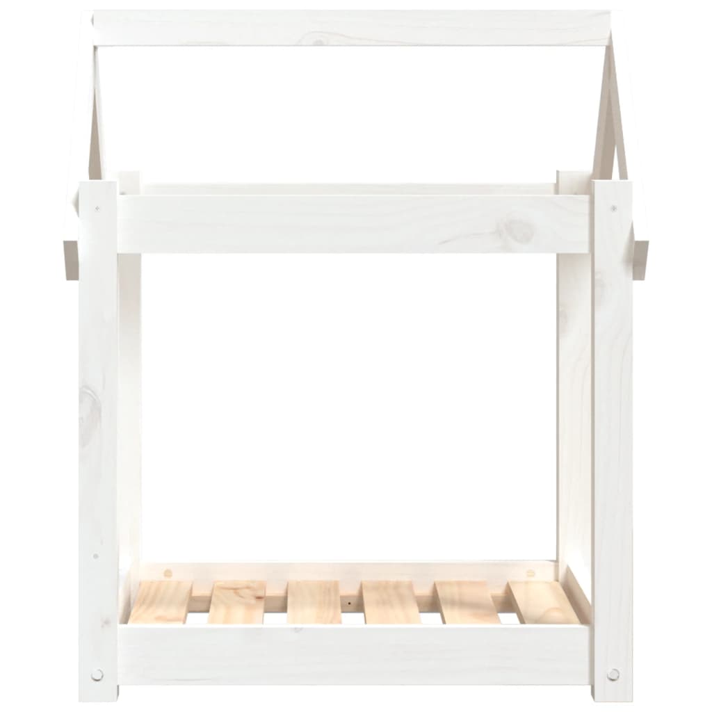 Dog bed, white, 61x50x70 cm, solid pine wood