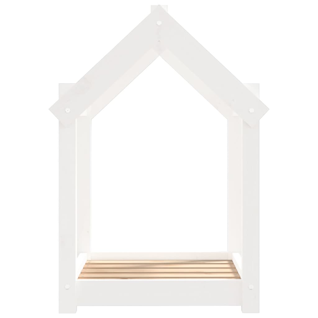 Dog bed, white, 61x50x70 cm, solid pine wood