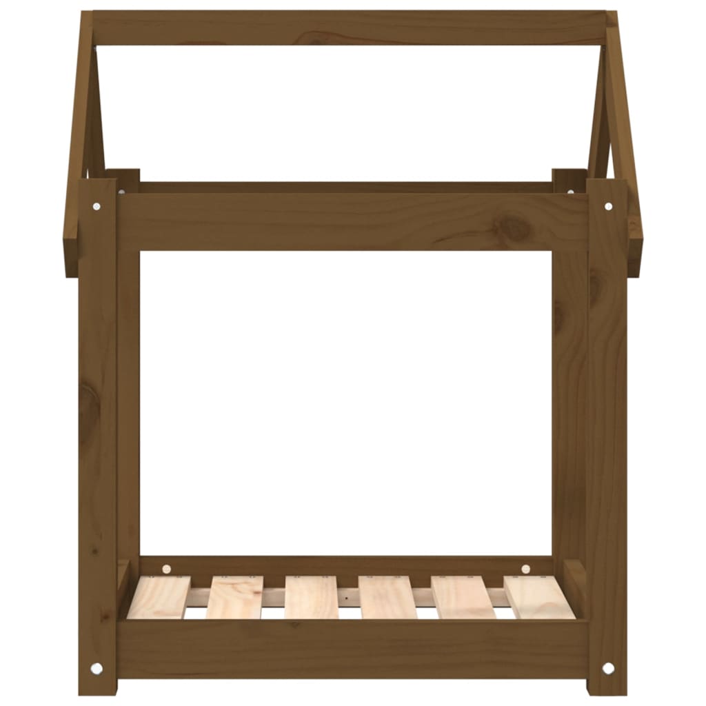 Dog bed, honey brown, 61x50x70 cm, solid pine wood