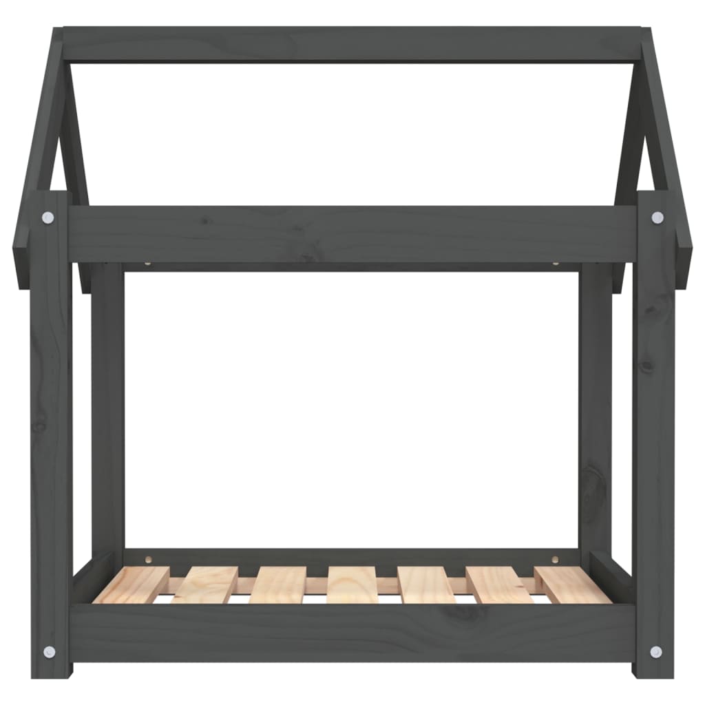 Dog bed, gray, 71x55x70 cm, solid pine wood