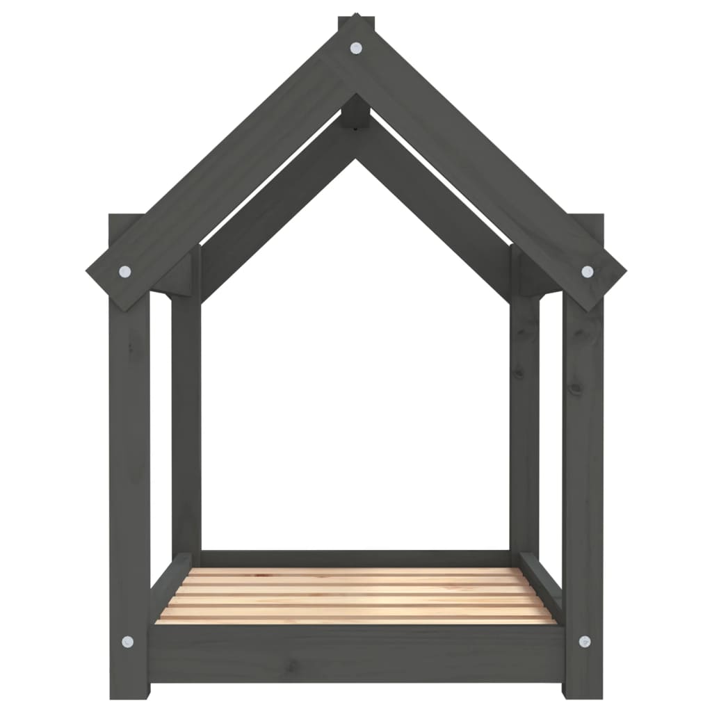 Dog bed, gray, 71x55x70 cm, solid pine wood