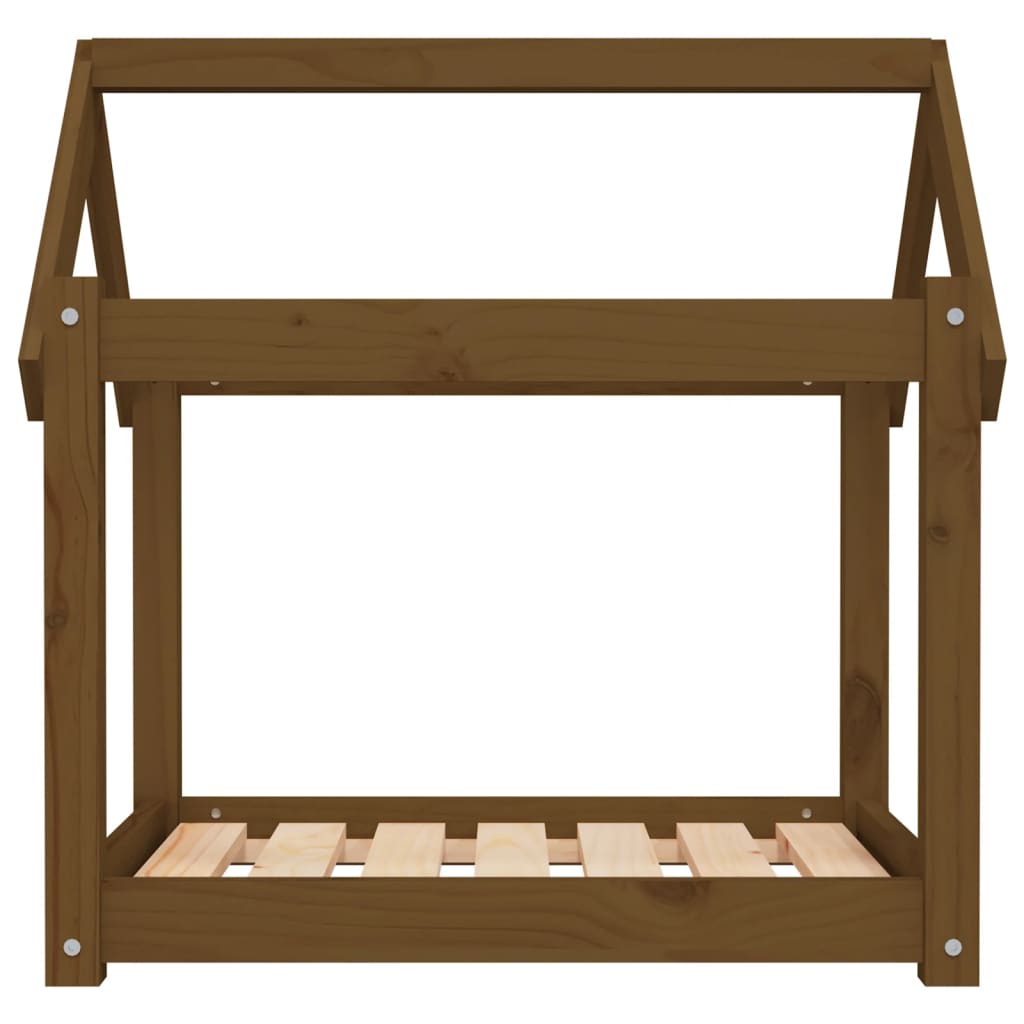 Dog bed, honey brown, 71x55x70 cm, solid pine wood