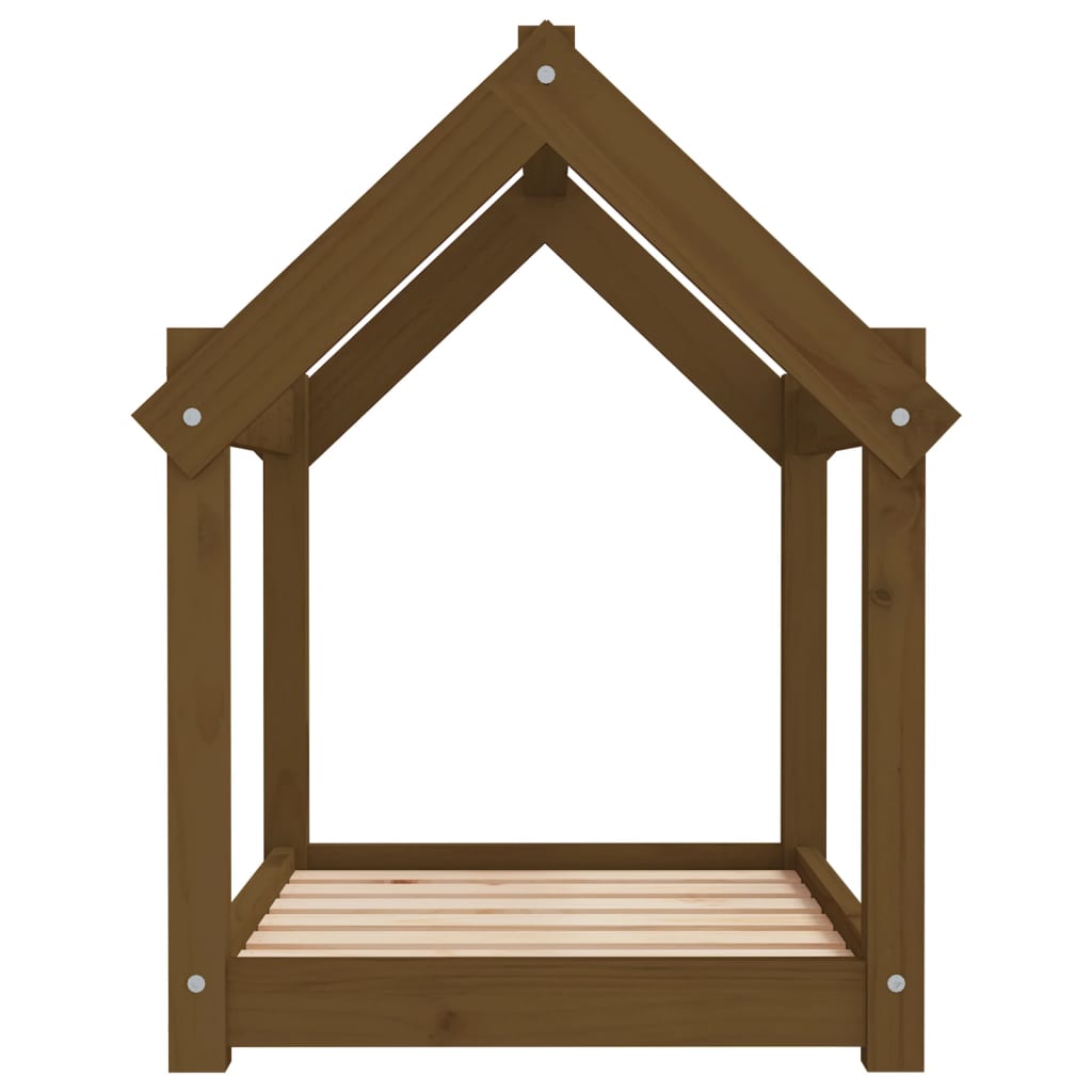 Dog bed, honey brown, 71x55x70 cm, solid pine wood
