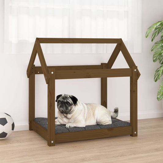 Dog bed, honey brown, 71x55x70 cm, solid pine wood